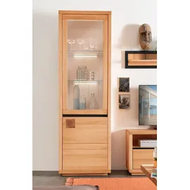 Main Möbel Vitrine 65 x 205 x 0 cm Kernbuche geölt/beige
