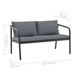 vidaXL Gartensofa grau 44699