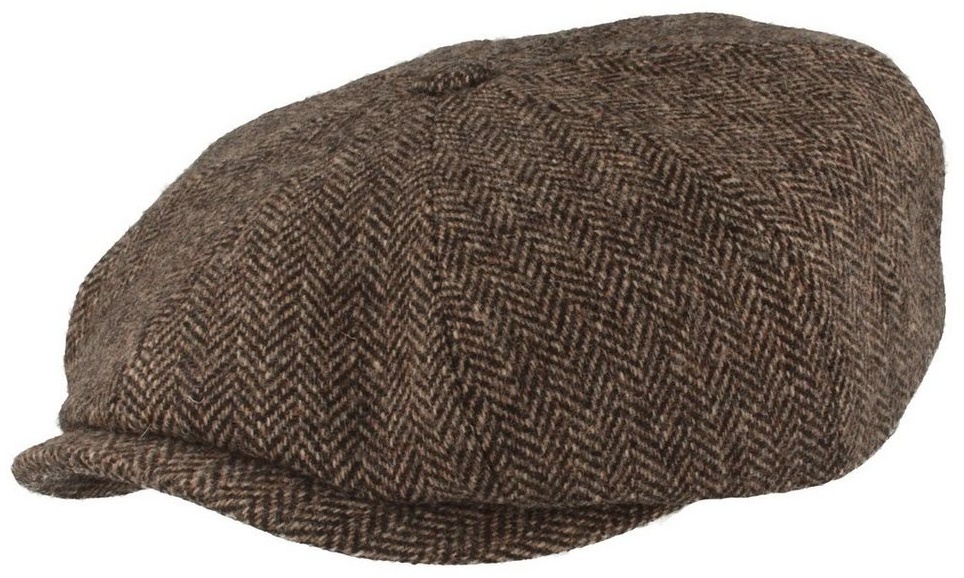 Stetson Schiebermütze Hatteras 100% Wolle mit Fischgrät-Muster grau 62/XXL