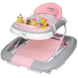 ib style 5in1 Lauflernhilfe, Gehfrei, Schaukelfunktion Licht & Melodie, Babywalker für Babys ab 6 Monate, Wave, Rosa