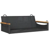 furnicato Hängebank Schwarz 109x62x40 cm Poly Rattan