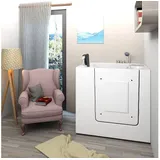 AcquaVapore Senioren Sitzbadewanne Sitzwanne Badewanne mit Tür S02-C 100x78 cm - Weiß