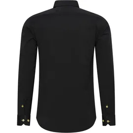 RUSTY NEAL Langarmhemd RUSTY NEAL, Herren, Gr. 6XL, EURO-Größen, schwarz (schwarz, gelb), 60% Baumwolle, 37% Polyester, 3% Elasthan, unifarben, Hemden, mit Krawatte