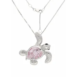 FIRETTI Kette mit Anhänger Schildkröte rosa / Silber