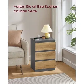 VASAGLE Nachttisch 2er Set 3 Schubladen 0 x 0 x 0 cm Grau