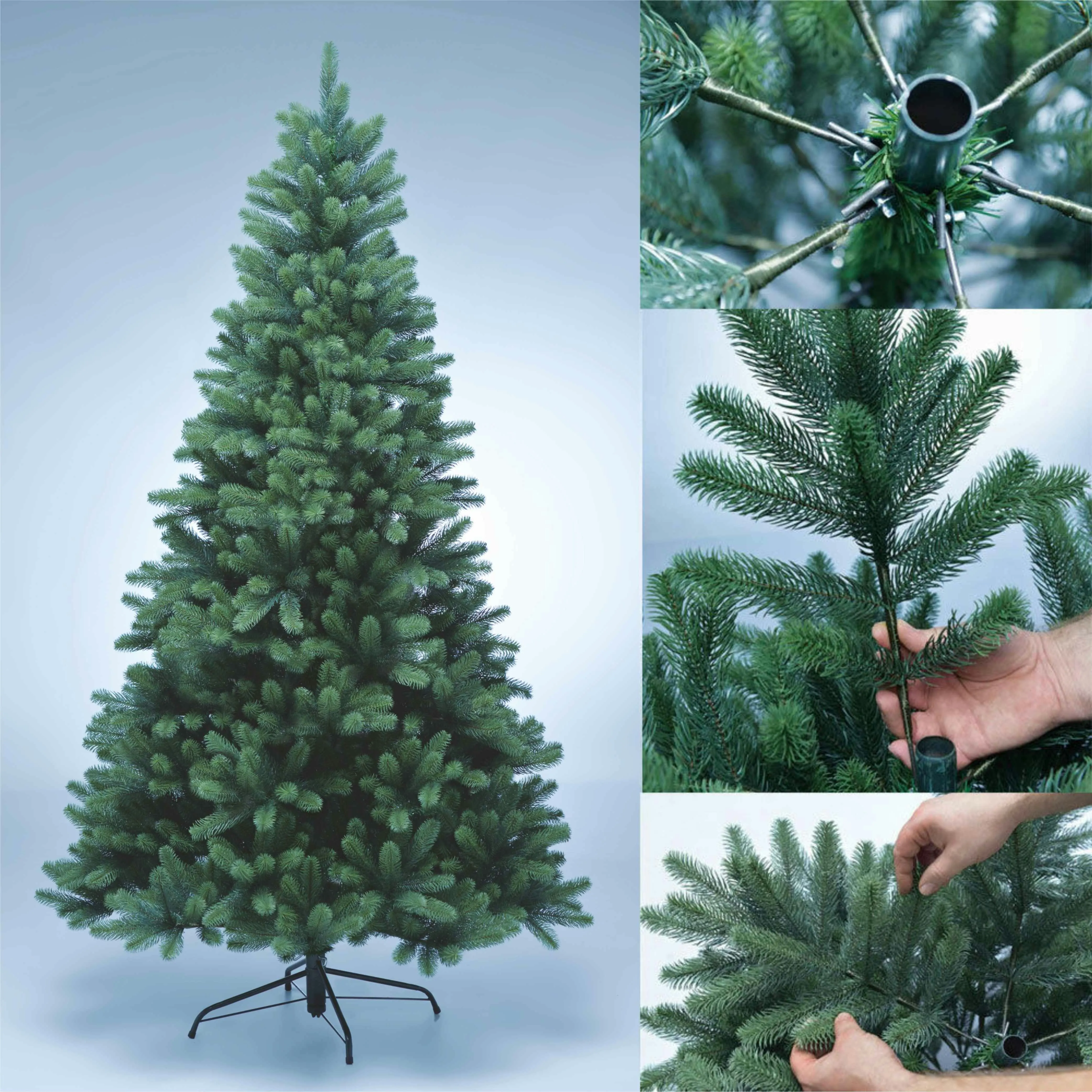 XENOTEC Weihnachtsbaum 210cm –naturgetreu – künstlicher Weihnachtsbaum – im Spritzgussverfahren hergestellt – unechter Tannenbaum – PE-Weihnachtsbaum