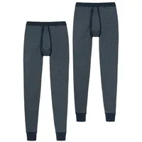 SCHIESSER Feinripp Lange Unterhose dunkelblau M 2er Pack