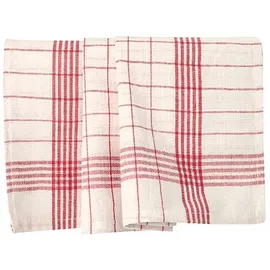 Sito Geschirrtücher `Halbleinen` , 10 Stück, rot-weiß,