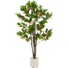 ML-Design Kunstpflanze Orangenbaum 130 cm, aus Kunststoff,