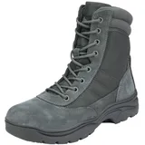 NORTIV 8 Herren Militärische Taktische Arbeitsstiefel Security Einsatzstiefel Boot Zipper Militär Kampfstiefel Springerstiefel,Size 39W,Dunkelgrau-Wildleder,Trooper-W - 39 EU Weit