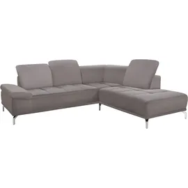 Home Affaire Ecksofa HOME AFFAIRE "Caluna", grau (hellgrau), B:262cm H:97cm T:233cm, Luxus-Microfaser Vintageoptik (100% Polyester);Flachgewebe Mura: (100% Polyester);Luxus-Mikrofaser (90% Polyester, 10% Polyamid), Sofas, Ecksofa, Inkl.