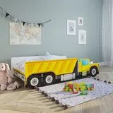 Kids Collective Jugendbett Autobett Baustelle 70 x 140 cm MDF gelb