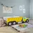 Kids Collective Jugendbett Autobett Baustelle 70 x 140 cm MDF gelb