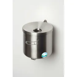 PROREGAL Robuster Ascher zur Wandmontage | 2,4 Liter, HxBxT 16x15,5x15,5cm | Edelstahl | Ascher Aschenbecher