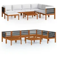 vidaXL Garten-Lounge-Set 8-tlg. cremefarbenes Holz Akazie