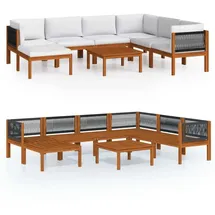 vidaXL Garten-Lounge-Set 8-tlg. cremefarbenes Holz Akazie