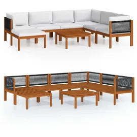 vidaXL Garten-Lounge-Set 8-tlg. cremefarbenes Holz Akazie