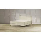 Emma Elite Boxspringbett - Beige - 160x200 cm - Kopfteil Kissen - Metall Füße