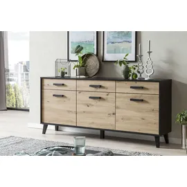 Hometrend Sideboard »ARTONA«, Breite ca. 186 cm, schwarz