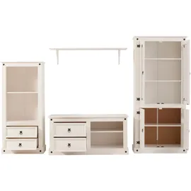 OTTO home Wohnwand OTTO HOME, weiß, B:266cm, Kastenmöbel-Sets, Wohnwand, bestehend aus 1 Vitrine, 1 Lowboard und 1 Regal, ohne Wandboard