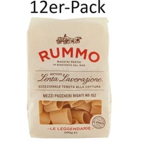 12er-Pack Rummo Pasta Mezzi Paccheri Rigati N°152,Italienische Nudeln,500g