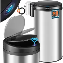 monzana Mülleimer 50 l Silber