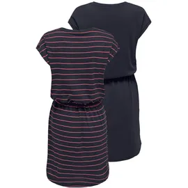 Only Shirtkleid Gestreift Blau/Bronze M