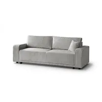 Beautysofa Schlafsofa PRIMO, Die Lieferung gilt für die Einbringung in dir Wohnung, modernes Design Sofa, Wellenfedern, Schlaffunktion, Bettkasten, breite Armlehnen beige