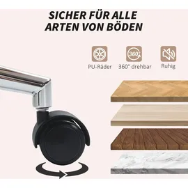 Homcom Bürostuhl Ergonomischer Schreibtischstuhl mit Armlehne, Wolle-Optik, Höhenverstellbarer Drehstuhl mit Wippfunktion, Cremeweiß - Weiß