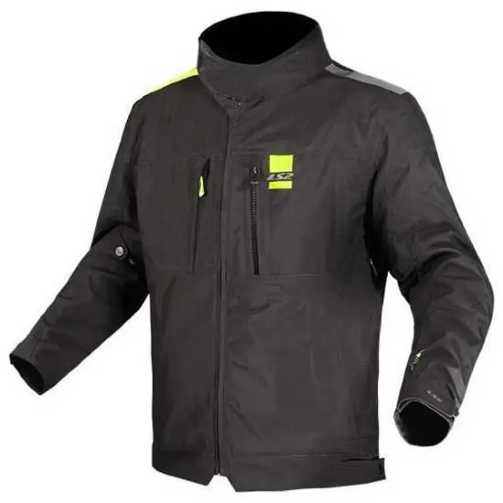 Ls2 Textil Titanium Jacke - Black / High Visibility Yellow - 2XL