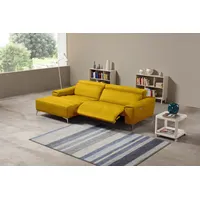 Egoitaliano "Suzette, Designsofa mit hohem Sitzkomfort", mit Recamiere, inkl. 1 elektronischen Relaxfunktion, L-Form gelb,