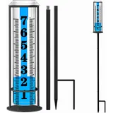 Regenmesser für den Außenbereich, genaue Regenmesser im Freien, beste Bewertung, verbessertes frostsicheres Regenmessgerät für Hofzaun, Regenmesser mit Pfahl, große Schrift, Wassermesser für Regen,