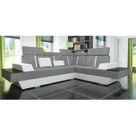 JV Möbel Designer Wohnlandschaft mit USB Couch Stoff Textil Leder, Patentiert
