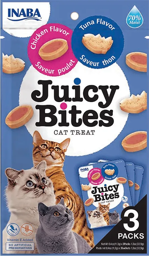 INABA CAT Juicy Chicken and Tuna Bites 3x11,3g (33,9g)