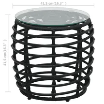 vidaXL 3-tlg. Bistro-Set Poly Rattan Schwarz