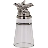 H.Bauer jun. Edelstahl Zylinder Schnapsglas 4 cl ohne Henkel - ausgefallenes Shotglas mit Motivkopf Fische Ø 4.5 cm - individueller Stamper mit Fuß - Highlight zu jeder Payrty, Feier oder an der Bar