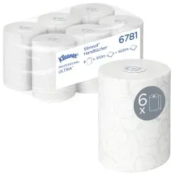 KLEENEX Handtuchpapier Ultra SlimrollTM, gerollt, 19,8 cm x 100 m 6781 , 1 Paket = 6 Rollen à 100 m = 2.400 Tücher