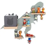 BOARTI Kinderregal Tier Dinosaurier hängend für Toniebox und Tonie Figuren Regal H. 44 x B. 52 x T. 19 Wandregal Musikbox und Figuren Aufbewahrung mit Magneteinsätzen Aufbewahrungsregal Holz Dino