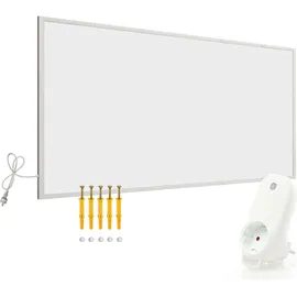 Wiltec Infrarotheizung 1050 Watt inkl. Wlan-thermostat, energieeffizienter Heizkörper mit WLAN Steuerung, Wandmontage Elektroheizung, Heizpaneel IR u. Thermostat,
