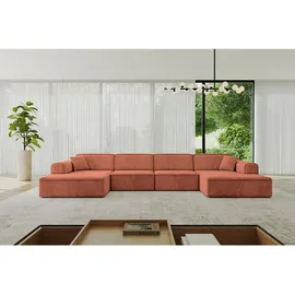 altdecor Wohnlandschaft IREA-U2-v3 - 386x165x77 cm Apricot