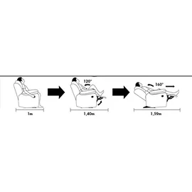 vente-unique Relaxsofa Leder 3-Sitzer - Braun - EVASION