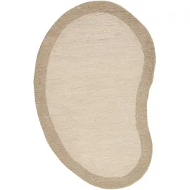 THEKO Wollteppich THEKO "Gabbeh Super, Handweb, Teppich, Bordüre, reine Wolle" Gr. 70, beige, B:100cm H:9mm L:150cm, Wolle, Teppiche, Schlafzimmer, Wohnzimmer, Esszimmer, auch als Läufer, eckig oder rund