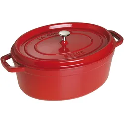 STAUB France Cocotte 29 cm oval 4,2 Liter Gusseisen rot