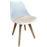 HTI-Living Esszimmerstuhl Stuhl Atlanta Velvet (Stück, 1 St), Esszimmerstuhl Kunststoffschale Samtbezug Holzfüße weiß