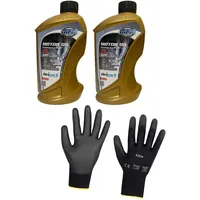 ILODA Schutzhandschuhe + 2x 1Liter MPM 5W-30 Premium Synthetic C3 DPF Motoröl, Motorenöl Spezifikationen ACEA C3, API CF/SN