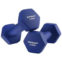 Songmics Kurzhantel 2er Set 2,5 kg rutschfest blau