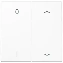 Jung ENOLS995P01WW EnOcean Funk-Wandsender 4-kanalig, Symbole 0 I und Pfeil, Serie LS, alpinweiß