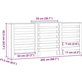 vidaXL Heizkörperverkleidung Sonoma-Eiche 205x21,5x83,5 cm