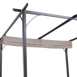 Outsunny Pergola Pergola mit Schiebedach 3 x 3 m beige