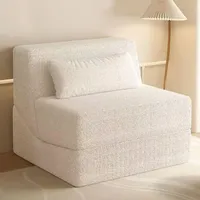 Gaxcent Schlafsessel, Schlafsofa Sofabett Einzelsofa Modular Sofa Couch Individuell Kombinierbare Wohnlandschaft Sitzelement Mit Armteil Einzel Und Doppelschicht,Weiß